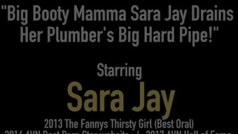 Big Booty Mamma Sara Jay Drains Her Plumber'S Big Hard Pipe!