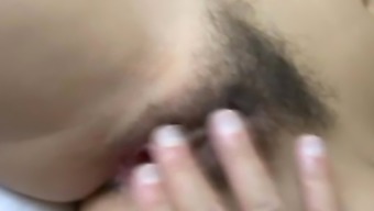 Filling Her Hairy Thai Pussy With Man Goo