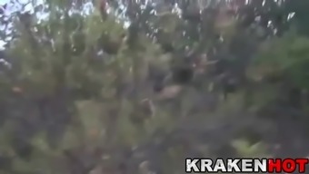 Krakenhot - Brunette Having Fun Outdoor In A Homemade Video
