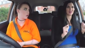 Fake Driving School Jailbird With Big Tits Tastes Examiners Shaven Pussy