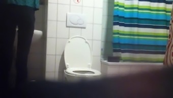 Skinny Girl With Blue Thong On Toilet Caught Again At Party