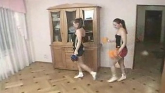 German Lesbian Cheerleaders Practice Routines