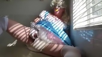 Horny Sissy Peeing And Cumming In Diapers