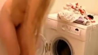 Tall Beautiful Blonde Kira Helps With The Laundry