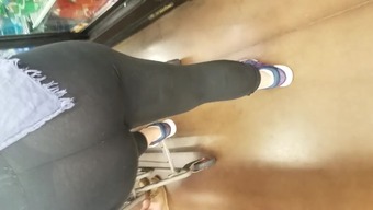 Young Bbw Pawg Spandex Visible Thong