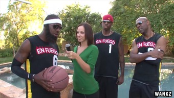 Hot Reporter Gang-Banged By Basketball Team