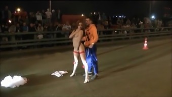 Stripping Naked At A Street-Car Event