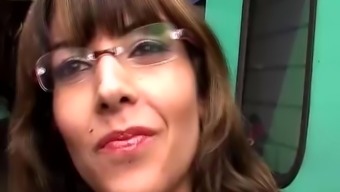 French Milf With Glasses Picked Up From Train For Her First Big Cock Anal Video Tape