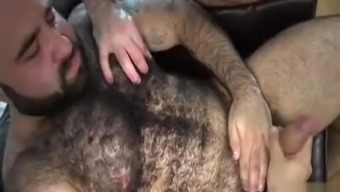 Hairy Bear Flip Flop With Cumshot