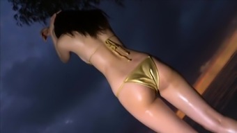 Ayaka - Oiled Up Gold Bikini Wet Fetish (Non-Nude)