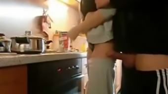 Hot Wife Is Wildly Fucking On The Kitchen With Her Boyfriend