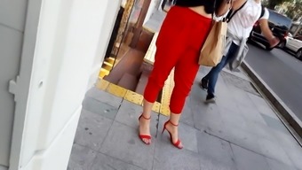 Her Sexy Long Slender Feets In Open High Heels