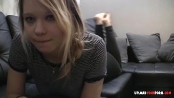 Very Hot And Cute Amateur Teen Teasing On The Couch
