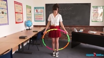 Naughty Student Kate-Anne Is Hula Hooping And Stripping