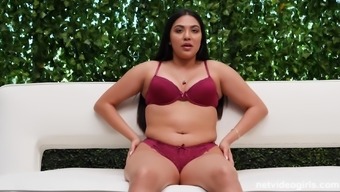 Chubby Busty Latina Teen Babe Layloni Strips On The Casting Couch