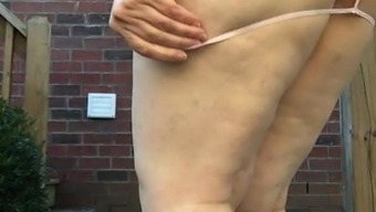 Wife And Mom Of 6 Strips Outside With Pierced Nipples Tits