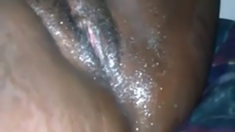 Fat Ebony Rubs Her Pussy In Front Of A Webcam