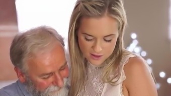 Vip4k. Old Dad Spends Wonderful Time With Adorable Blonde Girl