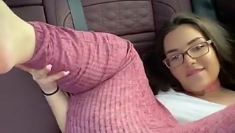 Chubby Girl Masturbates Until She Squirts In Her Car!