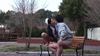 Hardcore Outdoor Fucking With A Japanese Nurse Wearing Lingerie
