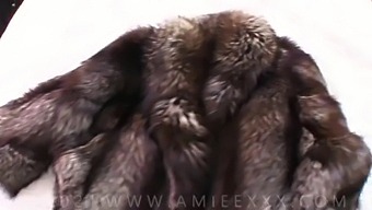 Milf Wears A Fluffy Fox Fur Coat While She Sucks Her Step Sons Big Cock