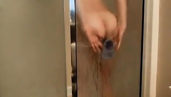 Busty Teen Having Fun Riding A Dildo In The Shower