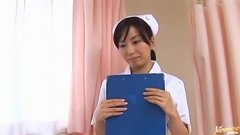 Asian Nurse Hina Hanami Spreads Her Legs To Ride A Large Dick