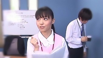 Japanese Nurse Aino Kishi Drops On Her Knees To Suck A Dick