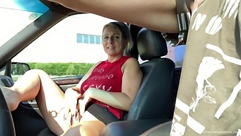 Naughty Mature Sucks A Large Dick And Gets Fucked In The Car