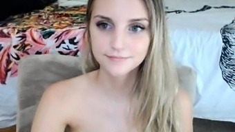 Blonde Teen Fingers On Webcam