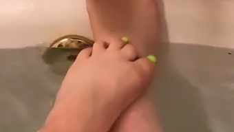 Washing My Dirty Feet (Neon Green Toes)