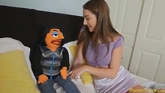 Lily Adams Earns Humungous Facial From Sir-Pops-Alot Puppet