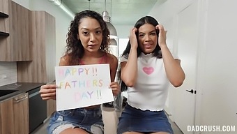 Ebony And Latina Both Share Same Cock On Cam