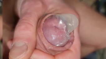 Condom Play Crowned Glans Cumming Inside