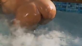 Fit Blonde Slut Fucking Stunning Indian Slut With Big Tits By The Pool!