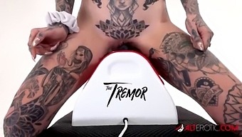 Tattooed Amber Luke Rides The Tremor For The First Time