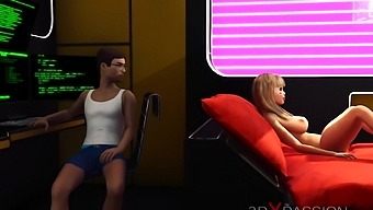 3d Dickgirl Android Fucks Sexy Blonde In The Sci-Fi Bedroom