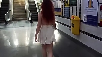 Redhead Girl Flashing Her Body In Public. She Almost Got Arrested. 10 Min With Anna Blue