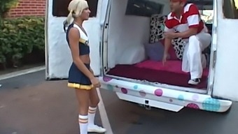 Slutty Blonde Cheerleader Getting Fucked In A Van - Kacey Jordan