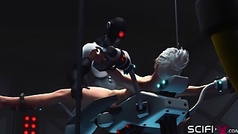 Blonde Submissive Enjoys Intense Bdsm With Futuristic Android
