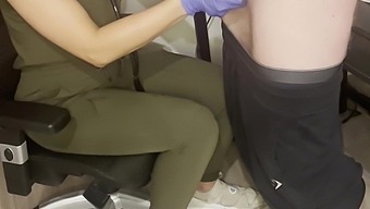 Blonde Doctor Milks And Examines Patient'S Penis For Maximum Size And Taste