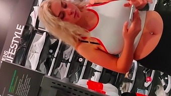 Candid Camera Captures Voluptuous Mother At The Store