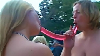 A Group Of Hot Lesbians In An Outdoor Orgy