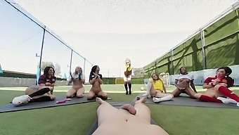 Group Of Horny Babes Seducing Soccer Coach Vr Porn