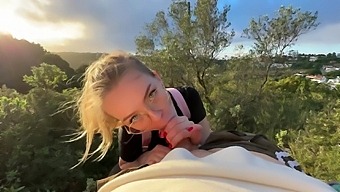 Nerdy Blonde Teen Pleased Me With A Nice Public Blowie During Our Hike