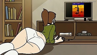 Big-Titted Babe Gets A Handjob In Animation