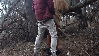 Big-Cocked Teen Enjoys Outdoor Fucking In The Snowy Forest
