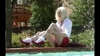 Blonde Babe In Frilly Socks