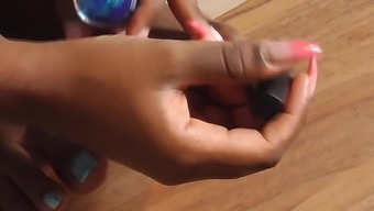 Black Girl'S Toes Get Covered In A Fetish Foot Art Masterpiece