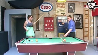 German Girl With Big Natural Tits Gets Fucked On A Pool Table